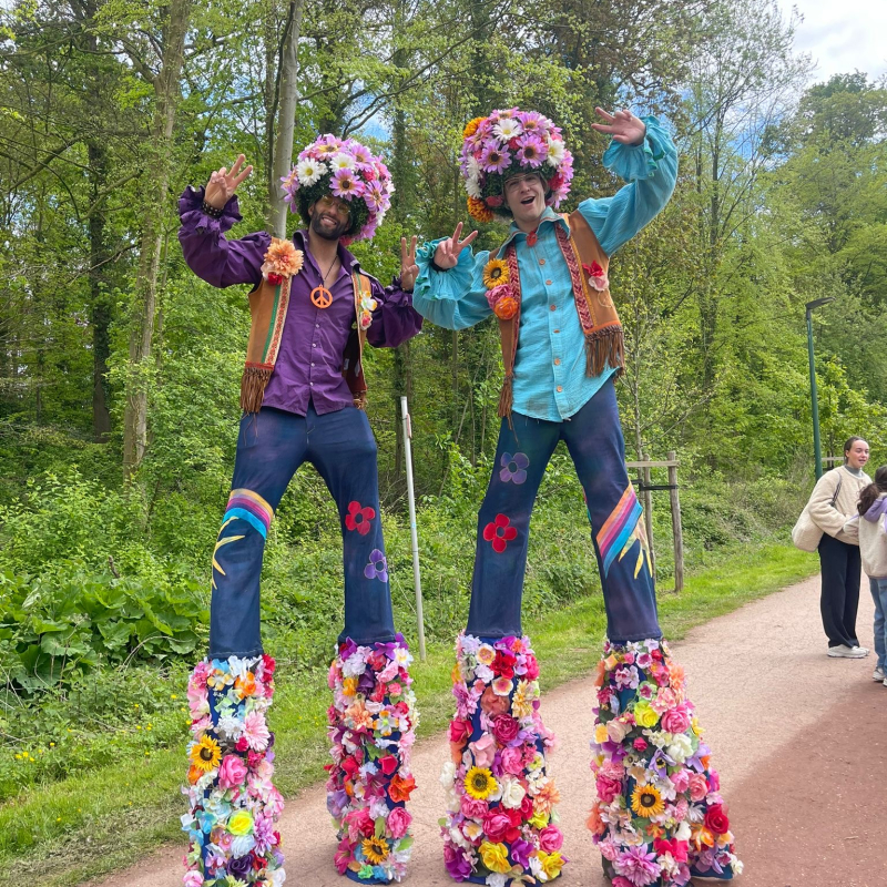 Flower Power Hippie steltenloper