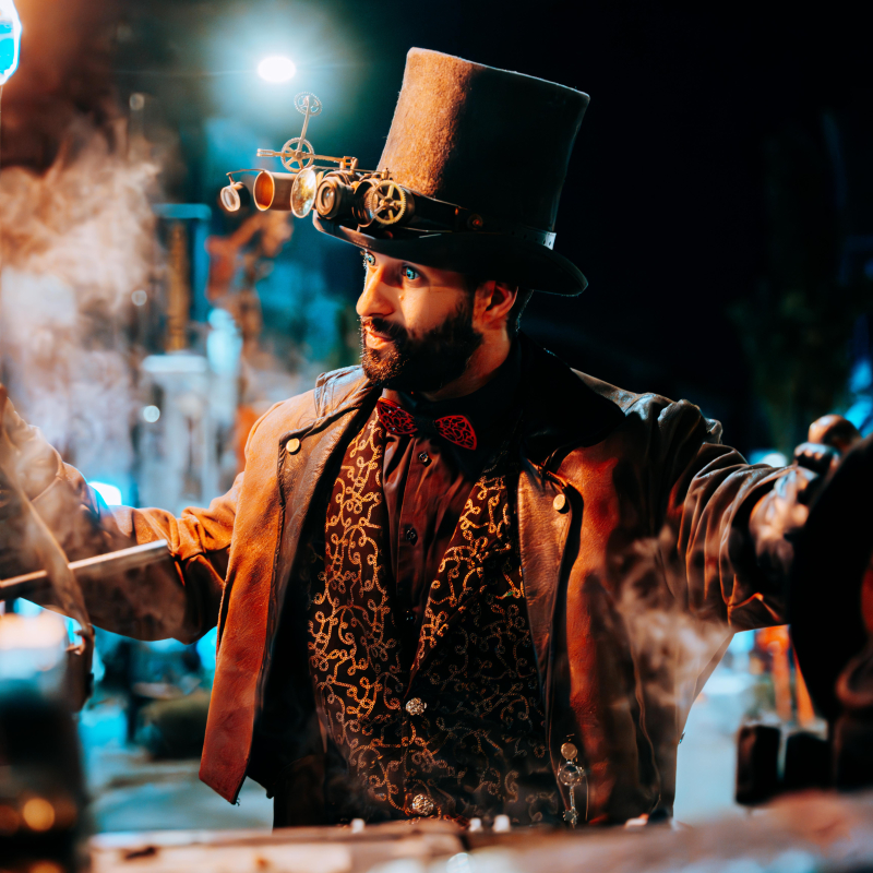 Mister Steampunk and His Firebooth 