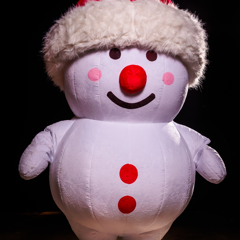 Inflatable 'mini rendier' en 'mini sneeuwman'